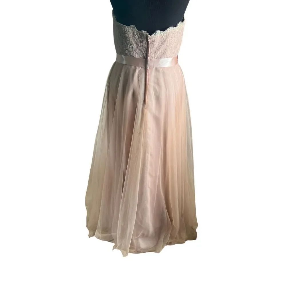 Da Vinci strapless sweetheart lace tulle Aline ball gown buff size 16W wedding